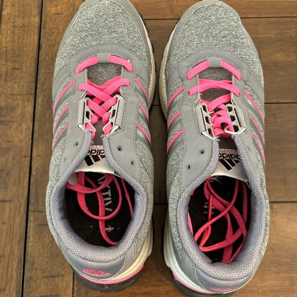 Adidas Women's Gray and Pink Athletic Shoes - Picture 4 of 10